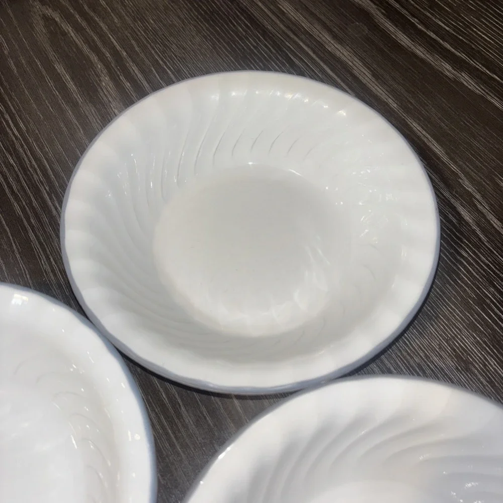 Corelle White Swirl Blue Rim7